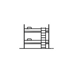 Bunk bed icon isolated vector graphics