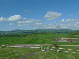 Fototapeta na wymiar landscape with fence and sky