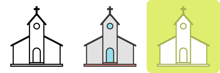 Easter Church Icon Set is a collection of icons that represent various aspects of the Easter season in a church setting