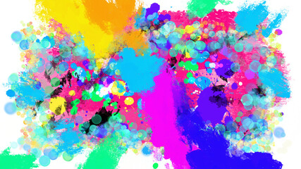 abstract colorful brushstrokes painting background title cover frame bubbles - PNG image with transparent background