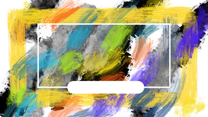 abstract colorful brushstrokes painting background title cover frame dirty strokes - PNG image with transparent background