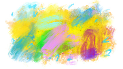 abstract colorful brushstrokes painting background title cover frame pink and yellow - PNG image with transparent background