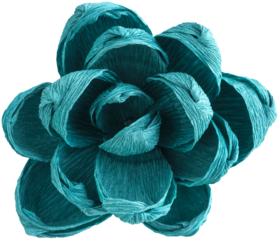 Isolated single succulent paper flower made from crepe paper