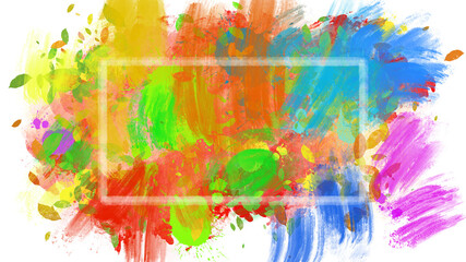 abstract colorful brushstrokes painting background title cover frame vivid bold colors - PNG image with transparent background