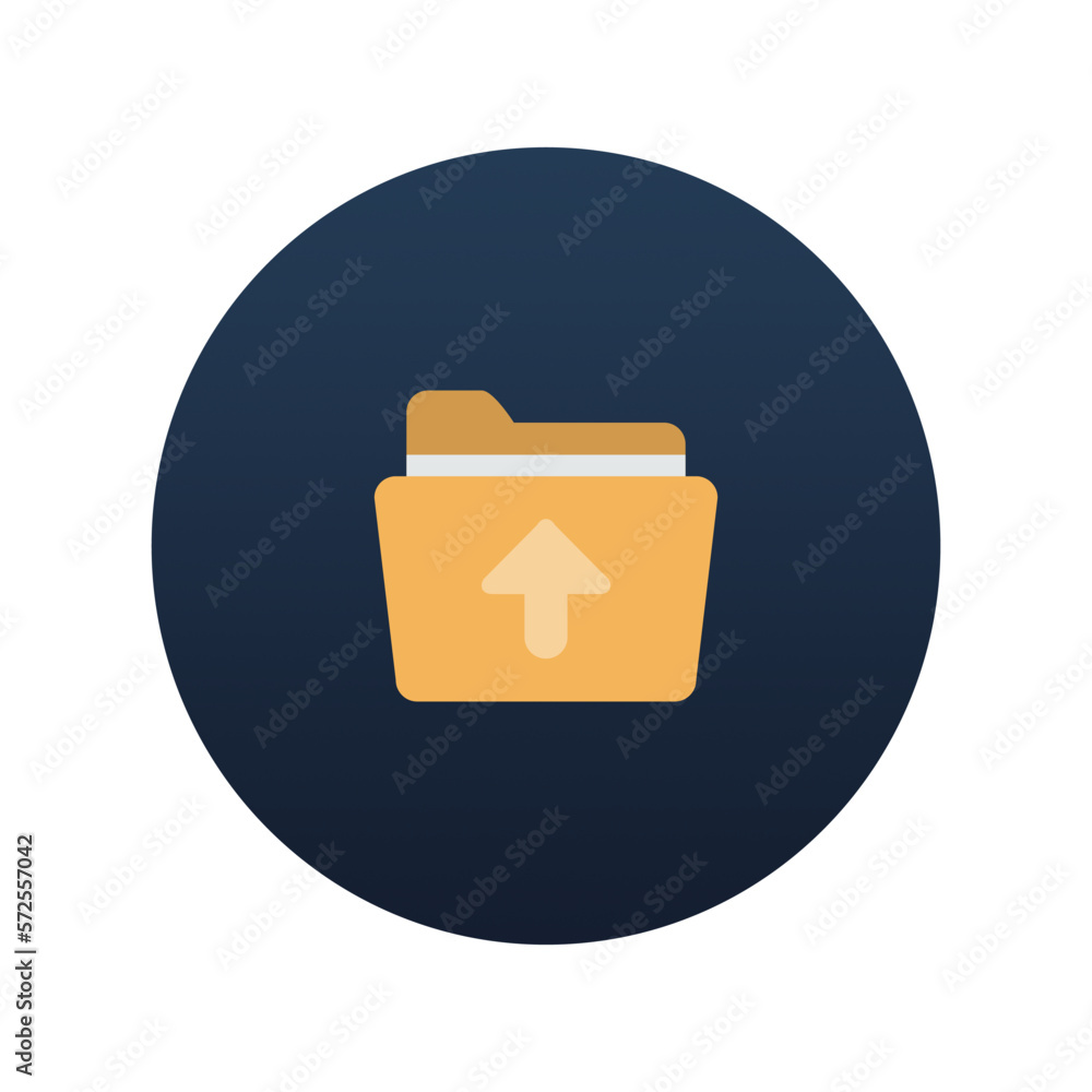 Aufkleber folder upload icon, flat vector illustration for web and mobile interface, eps 10