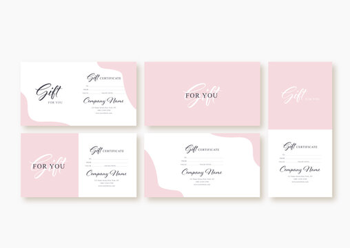 Abstract gift voucher card template. concept cover. Modern set discount coupon or certificate layout.