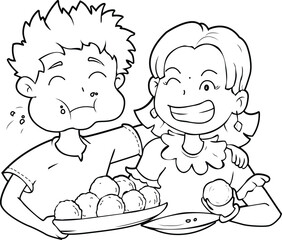 Holi Celebration, Indian festival. Young couple (Friends) Playing Holi celebration poster, banner, wallpaper. vector illustration design.