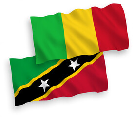 Flags of Federation of Saint Christopher and Nevis and Mali on a white background
