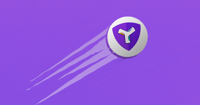 February 13 2023 Illustration of the crypto asset token XYM coin take off, unstick, skyrocketing in a bull run. Rise of Symbol 