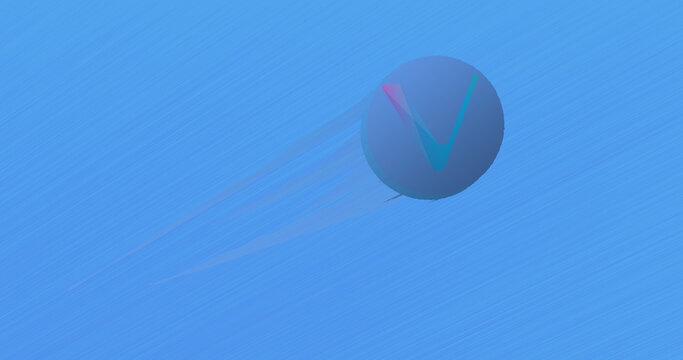 February 13 2023 Illustration of the crypto asset token VEN coin take off, unstick, skyrocketing in a bull run. Rise of vechain 