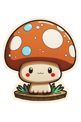 Smiling mushroom created with Generative AI Tools