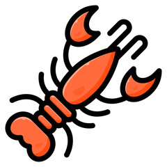 Lobster icon for food, allergy, allergen, nutrition, organic and seafood