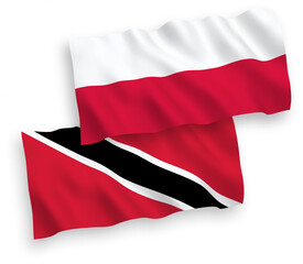 Flags of Republic of Trinidad and Tobago and Poland on a white background