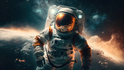 Astronaut in the universe, Outer space exploration, generative AI