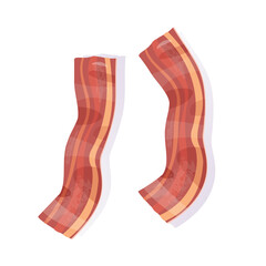bacon fried isolated
