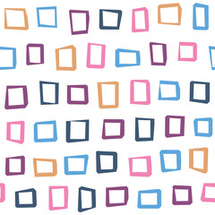 Seamless Pattern with Abstract Rectangle Design on White Background