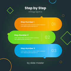 Gradient Design Step Timeline Infographic With Blue Background
