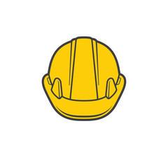 illustration of hard hat, head protection at work.