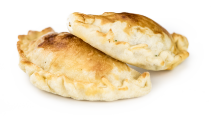 Portion of Empanadas isolated on white background (selective focus)