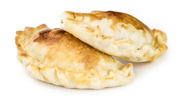 Portion of Empanadas isolated on white background (selective focus)