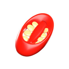 3D pieces of hot red chili