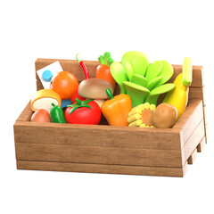 Obraz na płótnie Canvas vegetables in a box
