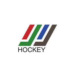 Hockey logo icon sign Hockey stick puck emblem Tournament template Vintage 60s 70s 80s 90s design Sport retro style Fashion print for clothes apparel greeting invitation card banner badge poster ad