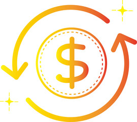 The money icon, next to it is an arrow that circulates and regenerates
