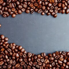 coffee beans background. Generative AI.
