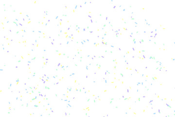 Pastel color confetti on tranparent background, confetti overlay layer.  Festive backdrop for your projects.