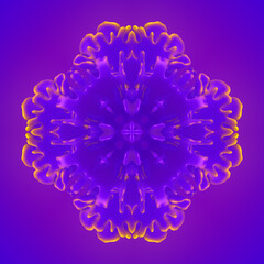 Abstract colorful organic shapes in a magical kaleidoscopic composition. 3d rendering background. Digital illustration