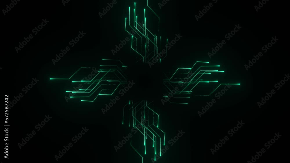 Poster empty circuit board abstract hi tech data flow lines connects patterns