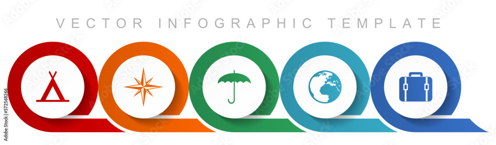 Aufkleber adventure icon set, miscellaneous icons such as tent, navigation, umbrella, globe and case for webde