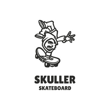 Illustration vector graphic of Skuller Skateboard, good for logo design