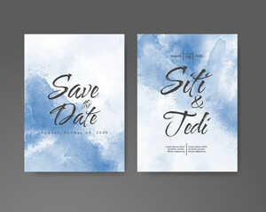 Wedding invitation with abstract watercolor background