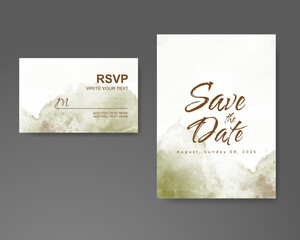 Wedding invitation with abstract watercolor background
