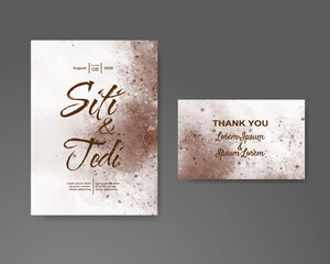 Wedding invitation with abstract watercolor background