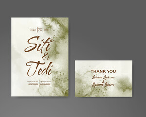 Wedding invitation with abstract watercolor background
