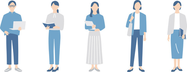 ビジネスウーマンの全身イメージセット