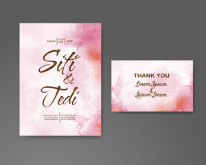 Wedding invitation with abstract watercolor background
