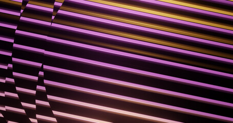 Render with yellow and purple color stripes