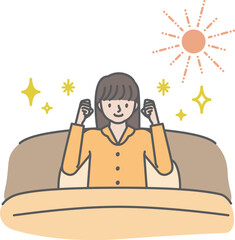 朝スッキリ目覚めて心身快調な女の子