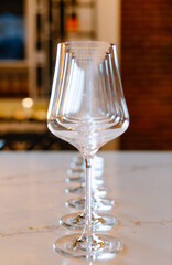 Wine glasses in a row 