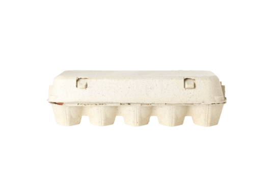 Blank egg box isolated on white background