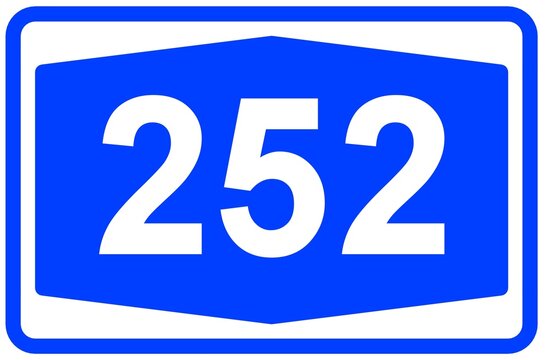 Illustration eines Autobahnschildes der Autobahn 252 in Deutschland	