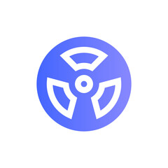 Fototapeta premium radiation sign flat gradient icon