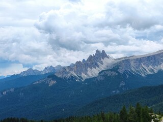 Fototapeta na wymiar landscape on mountain with peaks