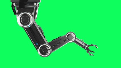 Robotic arm turn around or orbit on green screen 4k footage