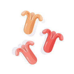 fried sausage isolated