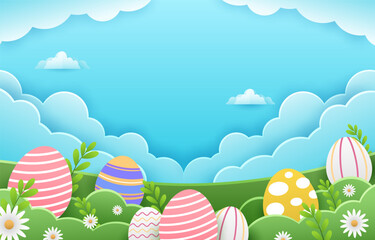 Fototapeta na wymiar Happy Easter holiday background. Festival and cultural concept.